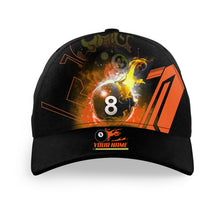 Load image into Gallery viewer, Billiard 8 Ball Flame Orange Version 3D Printed Caps For Player, Best Customized Top Hats Billiards TDM1117