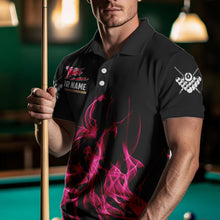 Load image into Gallery viewer, 3D Pink Flaming 8 Ball Pool Men Billiard Polo &amp; 1/4 Zip Shirt Custom Pool Player Billiard Jersey TDM3616