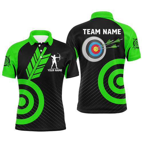 Personalized Green Archery Jerseys For Men Custom Archery Polo Shirts Team League Archery Shirts TDM1495