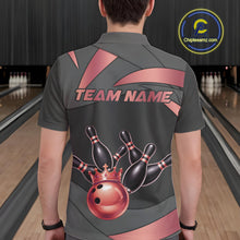 Load image into Gallery viewer, Black And Red Bowling Shirt For Men Custom Crown Bowling Jersey, Bowling League Polo &amp; 1/4 Zip TDM6380