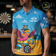 Load image into Gallery viewer, Personalized Funny Tropical Flamingo Darts Shirt For Men Custom Darts Jersey Outfit, Darts Gifts TDM4408
