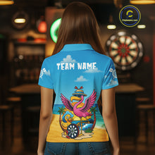 Load image into Gallery viewer, Personalized Funny Tropical Flamingo Darts Shirt For Women Custom Darts Jersey Outfit, Darts Gifts TDM4408