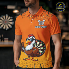 Load image into Gallery viewer, Orange Funny Turkey Darts Shirt For Men Custom Thanksgiving Shirt For Darts Player, Darts Gifts TDM4837