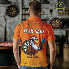 Load image into Gallery viewer, Orange Funny Turkey Darts Shirt For Men Custom Thanksgiving Shirt For Darts Player, Darts Gifts TDM4837