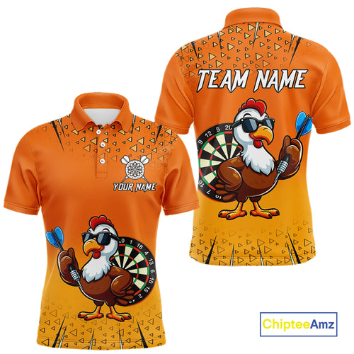 Orange Funny Turkey Darts Shirt For Men Custom Thanksgiving Shirt For Darts Player, Darts Gifts TDM4837