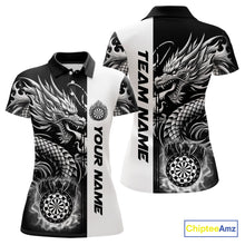 Load image into Gallery viewer, Custom Dragon Dart Shirts For Women, Personalized 3D Dart League Uniform Best Dart Jerseys |White TDM4239