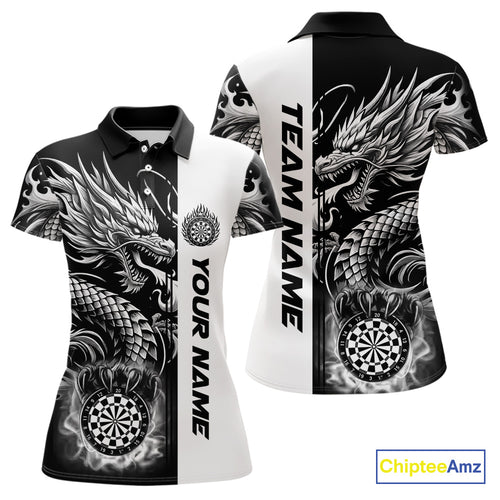 Custom Dragon Dart Shirts For Women, Personalized 3D Dart League Uniform Best Dart Jerseys |White TDM4239