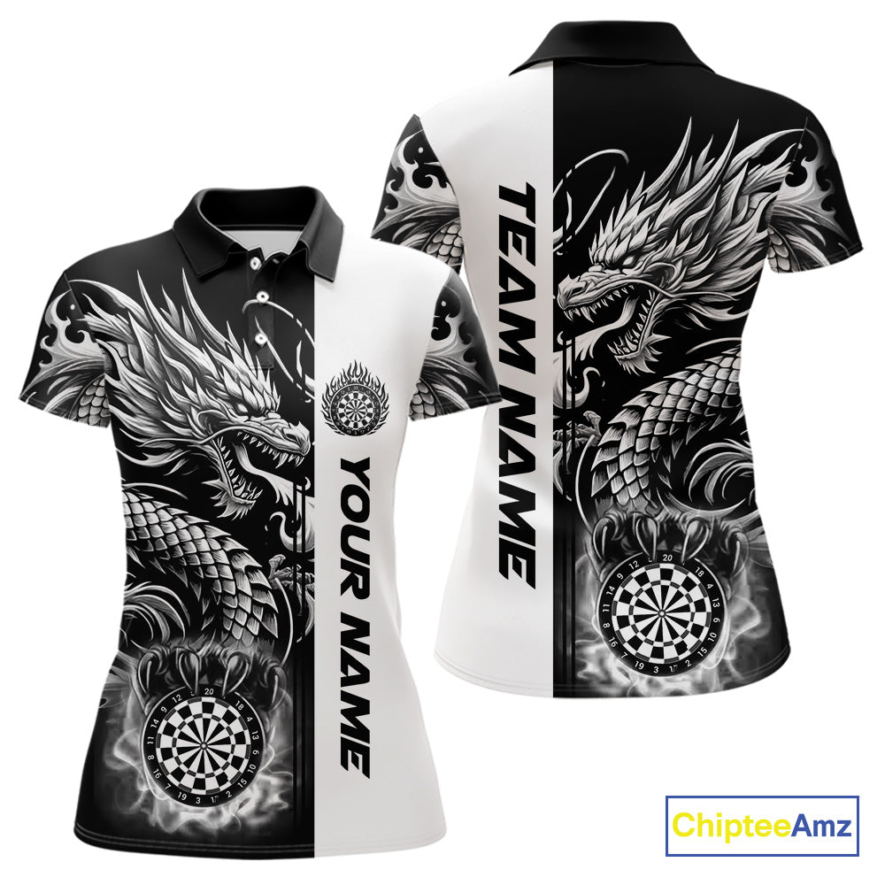 Custom Dragon Dart Shirts For Women, Personalized 3D Dart League Uniform Best Dart Jerseys |White TDM4239