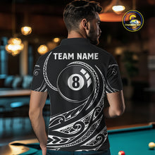 Load image into Gallery viewer, Black White 8 Ball Pool Tribal Billiard Shirt For Men Custom Billiard Team Jersey Polo &amp; 1/4 Zip TDM4411