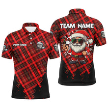 Load image into Gallery viewer, Funny Christmas Santa Custom Red Plaid Pattern Dart Shirts For Men, Christmas Darts Outfit Jerseys TDM2808