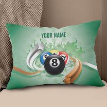 Load image into Gallery viewer, Personalized Green Billiard Balls Pillow, Funny Billiard Throw Pillows TDM0807