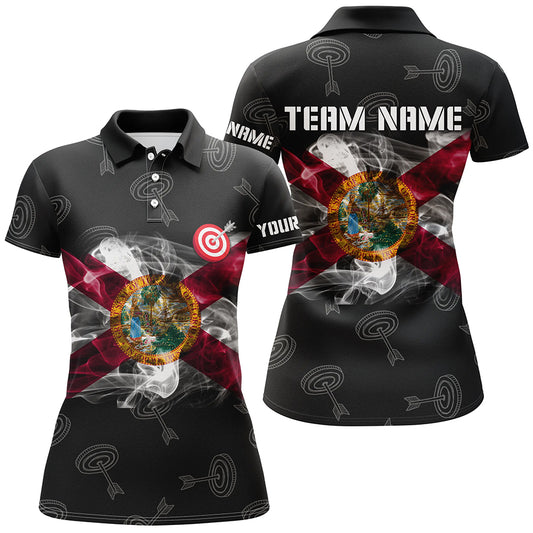 Personalized Archery Florida Flag Polo Shirts For Women Custom Patriotic Team Archery Jerseys TDM0972