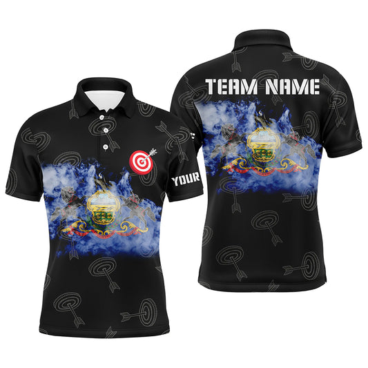 Personalized Archery Pennsylvania Flag Polo Shirts For Men Custom Patriotic Team Archery Jerseys TDM0973