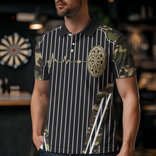 Load image into Gallery viewer, Green Camo Dartboard Pulse Heartbeat Custom Men Dart Shirts, Funny Wings Cool Dart Team Jerseys TDM3619