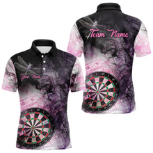 Load image into Gallery viewer, Pink Black Smoke Dart Shirt With Pocket Option For Men Custom Dart Jerseys TDM3622