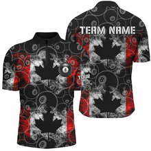 Load image into Gallery viewer, Canada Flag Smoke 8 Ball Pattern Custom Black Men Billiard Shirts Patriotic Canadian Pool Jerseys TDM2572