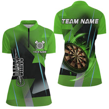 Load image into Gallery viewer, Personalized Darts Polo &amp; Quarter-Zip 3D Printed Shirts For Women Custom Green Darts Team Jersey TDM2574