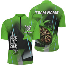 Load image into Gallery viewer, Personalized Darts Polo &amp; Quarter-Zip 3D Printed Shirts For Men Custom Green Darts Team Jersey TDM2574