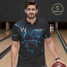 Load image into Gallery viewer, Personalized Thunder Lightning Tornado Funny Bowling Shirt For Men Custom Bowling Team Jersey TDM4854