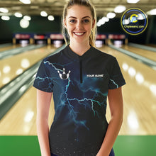 Load image into Gallery viewer, Personalized Thunder Lightning Tornado Funny Bowling Shirt For Women Custom Bowling Team Jersey TDM4854