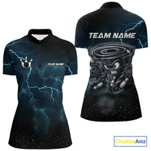 Load image into Gallery viewer, Personalized Thunder Lightning Tornado Funny Bowling Shirt For Women Custom Bowling Team Jersey TDM4854