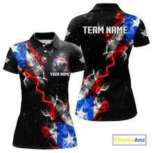 Load image into Gallery viewer, Personalize Puerto Rico Flag Smoke Billiard Shirt For Women Custom Patriotic 8 Ball Pool Team Jersey TDM0976