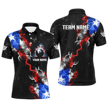 Load image into Gallery viewer, Personalize Grunge US Flag Smoke Billiard Men Polo Shirts Custom Patriotic Billiard Jerseys Uniform TDM0976