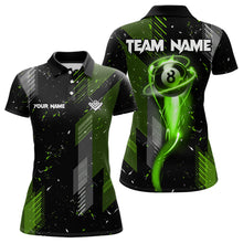 Load image into Gallery viewer, Grunge Black &amp; Green 8 Ball Pool Lights Women&#39;s Billiard Shirts Custom Billiard Jersey Polo &amp; 1/4 Zip TDM3781