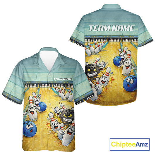 Funny Strike Bowling Hawaiian Shirt For Men And Women Custom Bowling Team Jersey, Bowling Outfit TDM6168