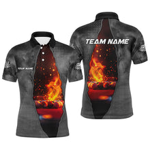 Load image into Gallery viewer, Custom Grey Billiard Balls Fire 3D Printed Men Polo &amp; Quarter-Zip Shirts, Billiard Apparel Clothing TDM1678