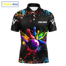 Load image into Gallery viewer, Colorful Funny Bowling Jersey For Men Custom Bowling Team Shirts Polo &amp; 1/4 Zip, Bowling Gifts TDM6589