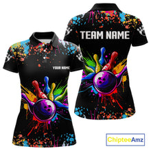 Load image into Gallery viewer, Colorful Funny Bowling Jersey For Women Custom Bowling Team Shirts Polo &amp; 1/4 Zip, Bowling Gifts TDM6589
