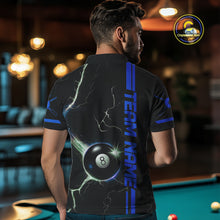 Load image into Gallery viewer, Personalized Blue 8 Ball Thunder Lightning Billiard Shirt For Men Custom Pool Team League Jersey TDM4430