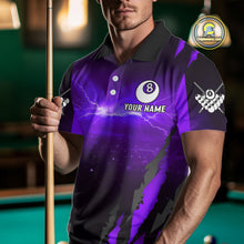 Load image into Gallery viewer, Personalized Thunder Lightning Scorpion Billiard Shirt For Men, 8 Ball Billiard Team Jersey |Purple TDM4868