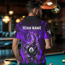 Load image into Gallery viewer, Personalized Thunder Lightning Scorpion Billiard Shirt For Men, 8 Ball Billiard Team Jersey |Purple TDM4868