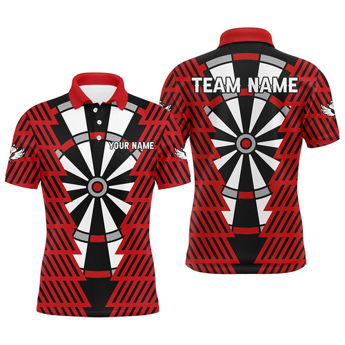 Striking Black And Red Dartboard Pattern Custom Dart Shirts For Men Best Darts Team Jerseys TDM3312