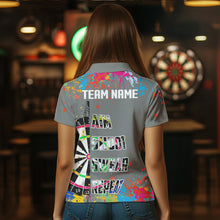 Load image into Gallery viewer, Funny Dartboards Colorful Paint Aim Shoot Swear Repeat Custom Women Darts Shirt, Dart Jerseys |Grey TDM3639