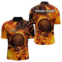Load image into Gallery viewer, Orange Swirling Flame Dart Shirt For Men Custom Dart Jersey Pocket Option TDM3790