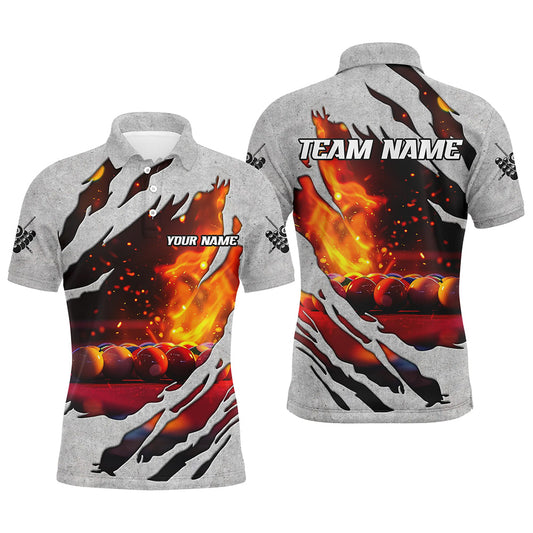 Personalized Billiard Balls Fire Flame 3D Printed Men Billiard Shirts, Billiard Apparel Clothing TDM1898