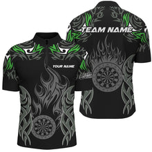 Load image into Gallery viewer, Personalized Darts Tournament Jersey For Men Custom Dartboard Fire Flame Darts Team Shirts | Green TDM2333
