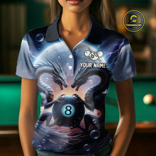Load image into Gallery viewer, Personalized Dragon 8 Ball Billiard Shirt For Women Custom Pool League Team Jersey Polo &amp; 1/4 Zip TDM4875