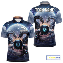 Load image into Gallery viewer, Personalized Dragon 8 Ball Billiard Shirt For Men Custom Pool League Team Jersey Polo &amp; 1/4 Zip TDM4875