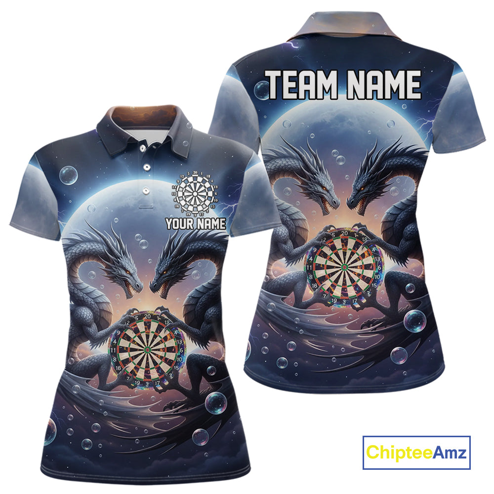 Personalized Dragon Darts Shirt For Women Custom Dragon Darts League Team Jersey Polo & 1/4 Zip TDM4876