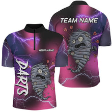 Load image into Gallery viewer, Pink And Purple Thunder Lightning Funny Storm 3D Dart Shirts For Men Custom Darts Team Jerseys TDM3316