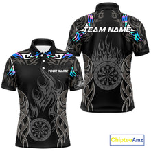 Load image into Gallery viewer, Personalized Darts Tournament Jersey For Men Custom Dartboard Fire Flame Darts Shirts |Holographic TDM5567