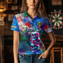 Load image into Gallery viewer, Funny Colorful Neon Graffiti Skull Dart Shirts For Women Custom Dart Jerseys, Best Darts Clothing TDM3793