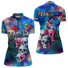 Load image into Gallery viewer, Funny Colorful Neon Graffiti Skull Dart Shirts For Women Custom Dart Jerseys, Best Darts Clothing TDM3794