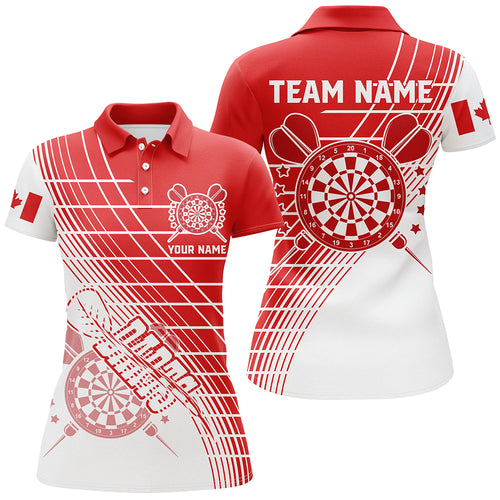 Personalized Patriotic Canada Flag Darts Shirts For Women Custom Canada Darts Team Jerseys Attire TDM1697