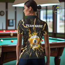 Load image into Gallery viewer, Custom Thunder Lightning 9 Ball Billiard Shirts For Women, 9 Ball Pool Team Jersey Polo &amp; 1/4 Zip TDM6611