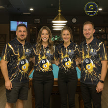 Load image into Gallery viewer, Custom Thunder Lightning Yin And Yang Billiard Shirt For Women, 8 Ball &amp; 9 Ball Pool Team Jersey TDM6612